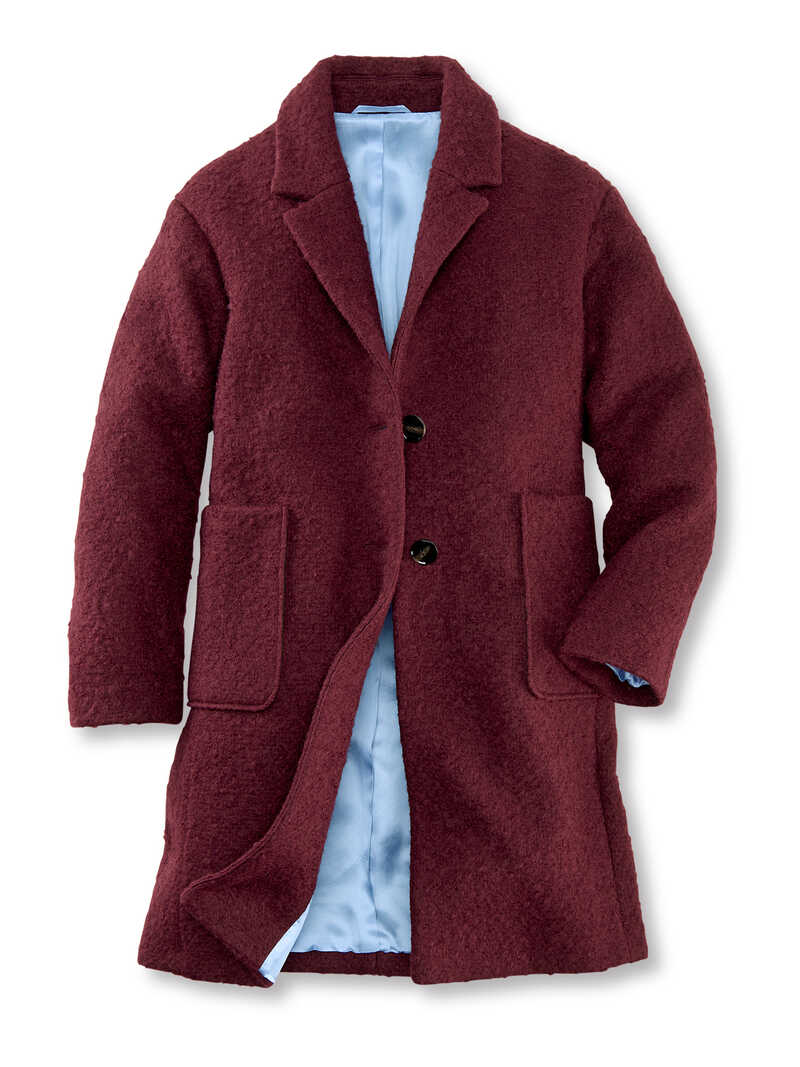 Alternatives Bild 1 zu Roter Wollmantel in Boucle-Optik