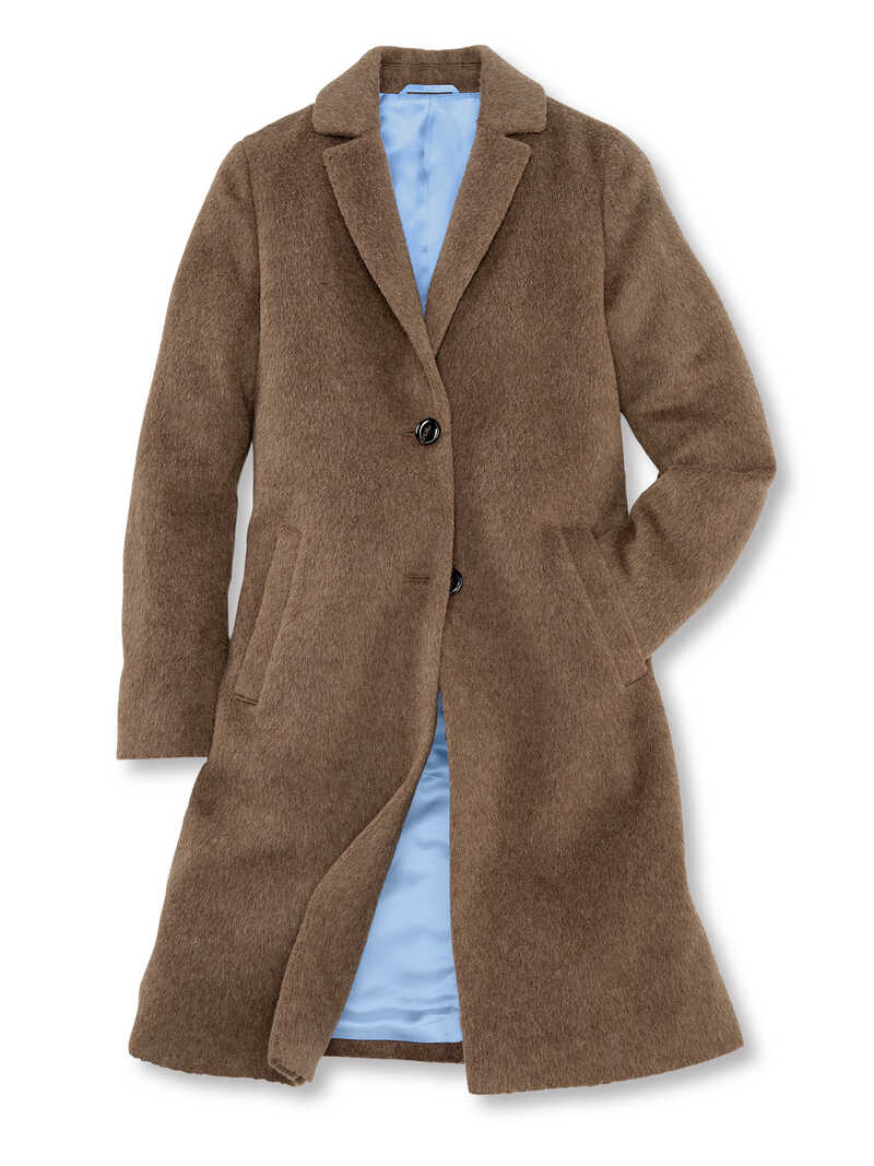 Alternatives Bild 1 zu Brauner Blazermantel Mohair-Optik