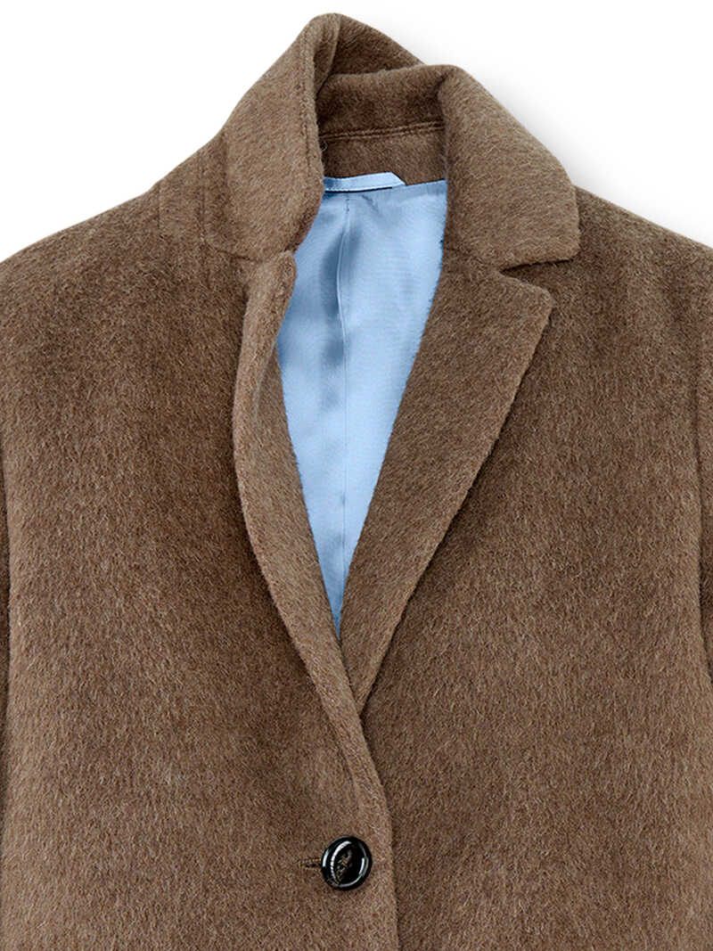 Alternatives Bild 4 zu Brauner Blazermantel Mohair-Optik