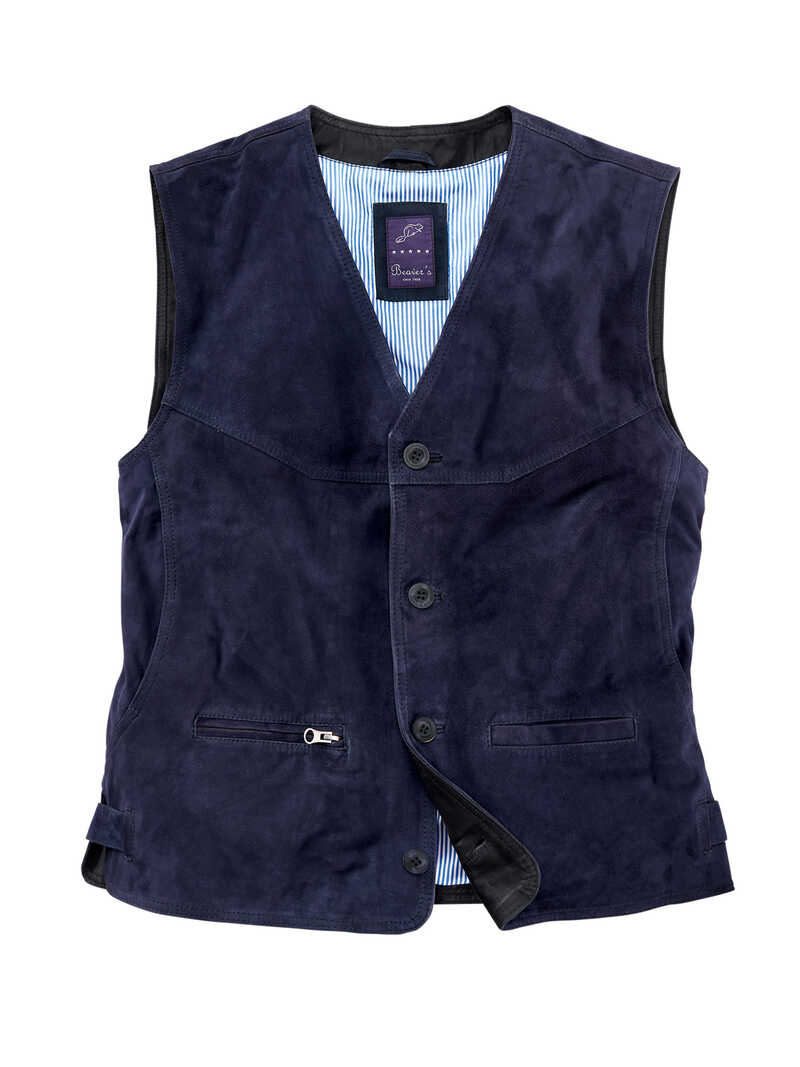 Produktbild zu Herren-Lederweste aus Ziegenvelours