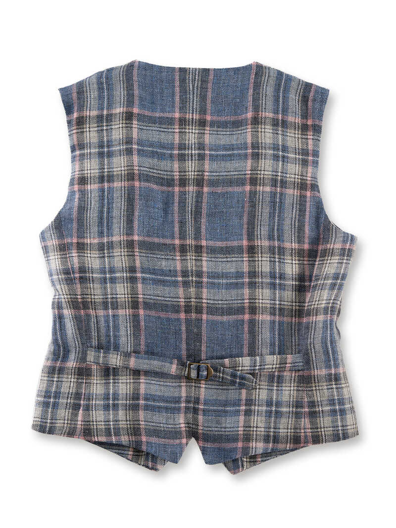 Alternatives Bild 1 zu Karierte Leinenweste