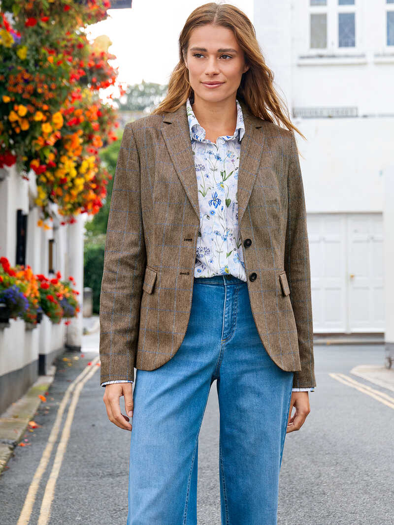 Alternatives Bild 2 zu Seiden-Fischgratblazer