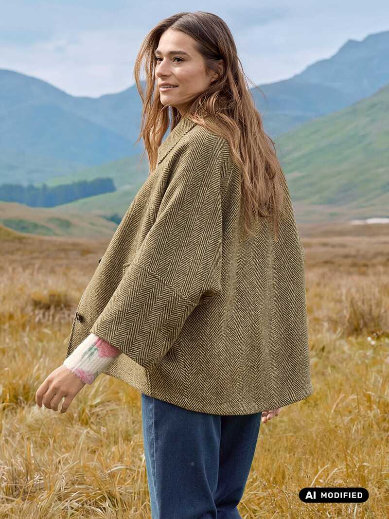 Alternatives Bild 1 zu Cape-jacke Fischgrat