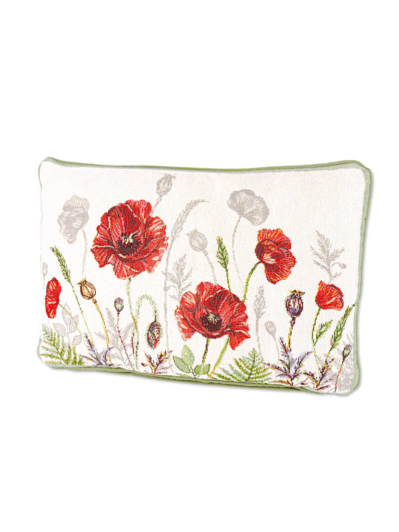 Produktbild zu Englisches Kissen mit Mohnblumen