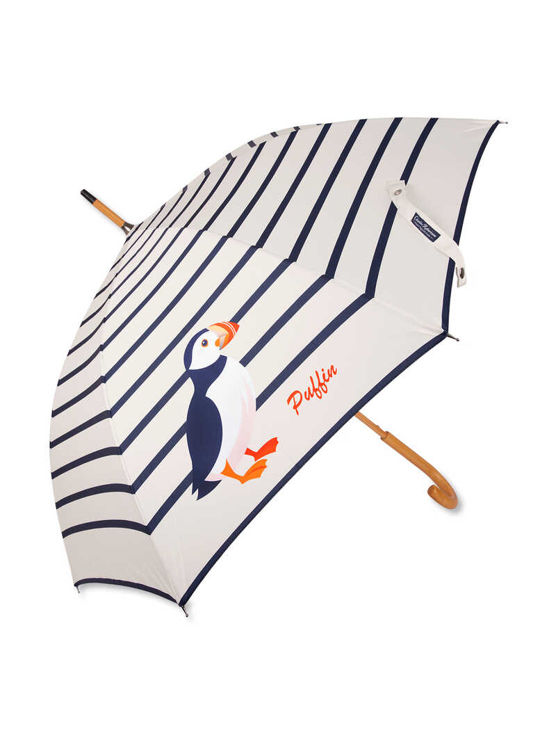 Produktbild zu Regenschirm Streifen mit Papageientaucher