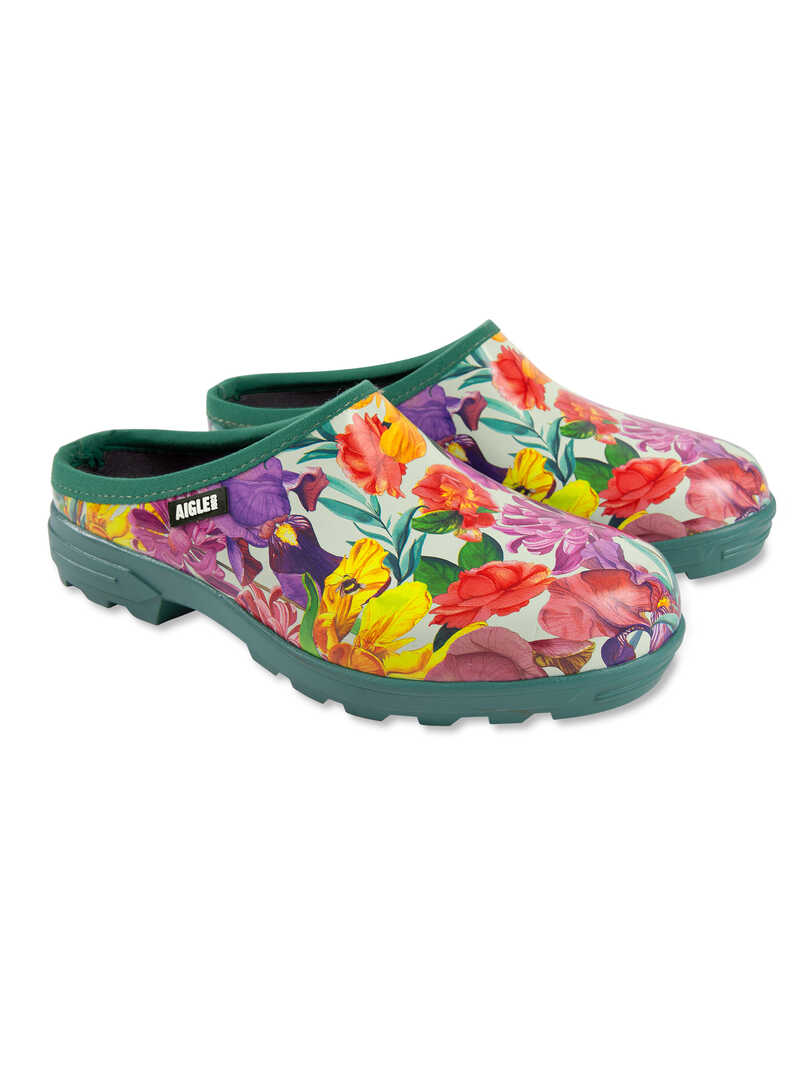 Produktbild zu Garten-Clogs mit bunten Blumen