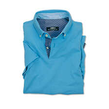 Blaues Herrenpoloshirt aus Baumwollpique