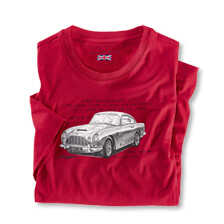 Rotes Herren-T-Shirt mit Aston Martin aus Bio-Baumwolle