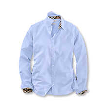 Alernatives Thumbnail 1 zu Blaue Oxfordbluse mit Tartanbestzen