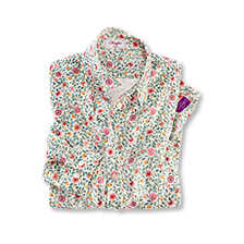 Weie Feincordbluse mit LIberty-Print Rosehip