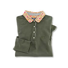 Poloshirt mit Liberty-Cordkragen