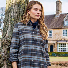 Blaues Karo-Overshirt