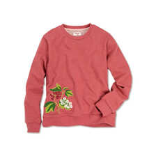 Sweatshirt für Damen mit Blütenstickerei
