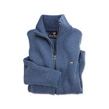 Zip-Cardigan aus Lambswool mit Patentstrick