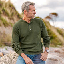 Henley-Shirt-Pullover aus Bio-Baumwolle