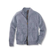 Zip-Strickjacke mit Stehkragen