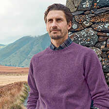 Lila Shetland-Pullover Pennan Bay