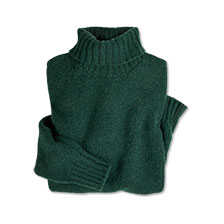 Grner Rollkragenpullover Geelong Lambswool