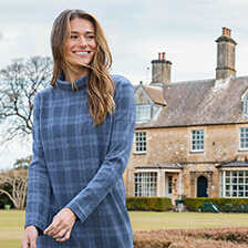 Jersey-Karokleid mit Rollkragen