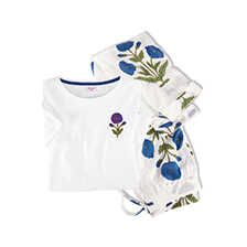 Baumwoll-Pyjama mit Kornblumen