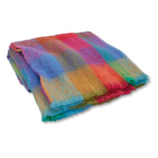Bunte Decke aus Mohair und Wolle