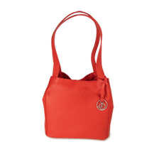 Rote Lederhandtasche für Damen