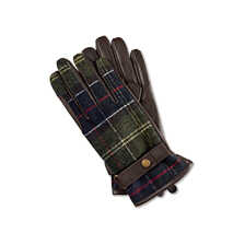 Leder-Handschuhe Aubrey mit Barbour Tartan