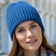 Blau Kaschmir-Strickmtze