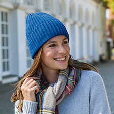 Alernatives Thumbnail 2 zu Blau Kaschmir-Strickmtze