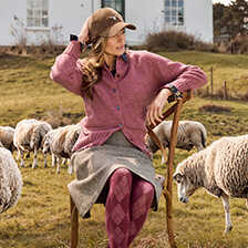 Alernatives Thumbnail 1 zu Rote Strick-Strumpfhose mit Argylemuster