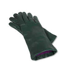 Grne Lederhandschuhe mit Kaschmirfutter