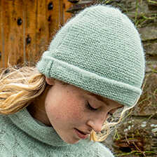 Irische Strickmtze im Alpaka-Wollmix