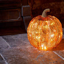 Thumbnail zu Gro�e K�rbis-Leuchte Golden Pumpkin