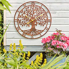 Thumbnail zu Gartenuhr mit keltischem Lebensbaum in Edelrostoptik
