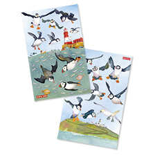 Geschirrt�cher-Set Diving Puffins