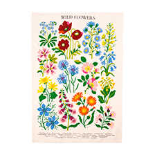 Baumwoll-Geschirrtuch mit Wildblumen