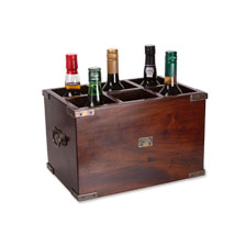 Holzbox für sechs Flaschen