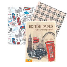 Geschenkpapier-Set mit britischen Motiven