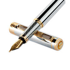 Luxus-Fllfederhalter aus Messing mit Silber-Chrom-Finish