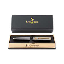 Luxuriser Tintenroller aus Messing mit Silber-Chrom-Finish