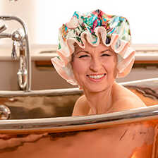 Alernatives Thumbnail 1 zu Duschhaube mit Blumen aus Nylon