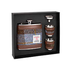 Thumbnail zu Harris Tweed Hip Flask Flachmann-Set mit 2 Bechern