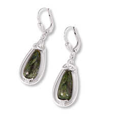 Silber-Ohrringe mit Connemara-Marble