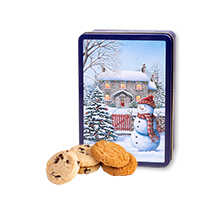 Gebckdose Snowy Cottage mit Shortbread Biscuits
