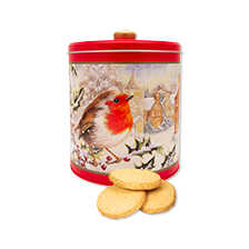 Gebckdose Rotkehlchen im Schnee