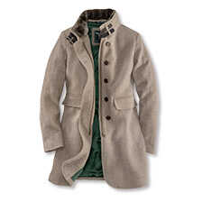 Fischgrat-Wollmantel