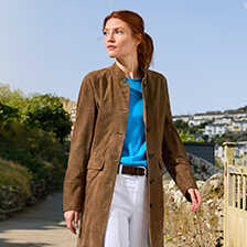 Thumbnail zu Ledermantel aus Ziegenvelours