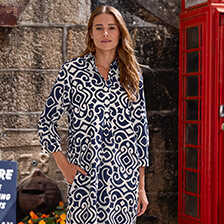 Alernatives Thumbnail 1 zu Schlupfkleid mit Grafik-Print