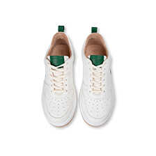 Weiße Damen-Sneaker mit Details in Racing Green