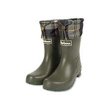 Halbhohe Gummistiefel mit Tartanblende